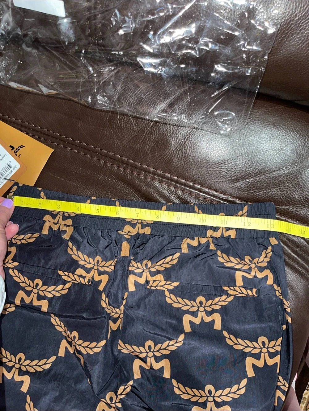 MCM Lauretos Monogram Pants in Black Gold ECONYLON NWT Small S 4 6 27X32